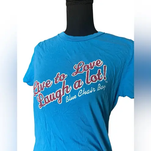 "Live to Laugh a Lot" Graphic Tee – 100% Cotton Blue Size M