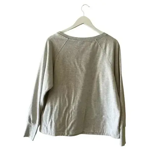 Stars Above Soft Fleece Gray Heathered Crewneck Pullover Long Sleeves Top SZ L