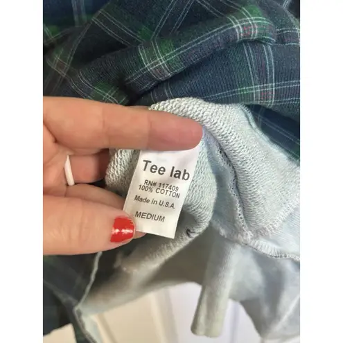 Frank & Eileen Tee Lab Limited Edition Plaid Hoodie Sweatshirt Size Medium Blue