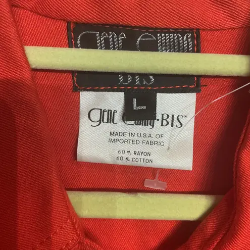 Gene Ewing Red Vintage Button Down Blouse Sz L Size L - Image 6