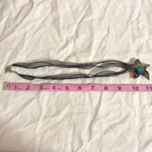 Glass Blown Handcrafted Starfish Pendant on Ribbon