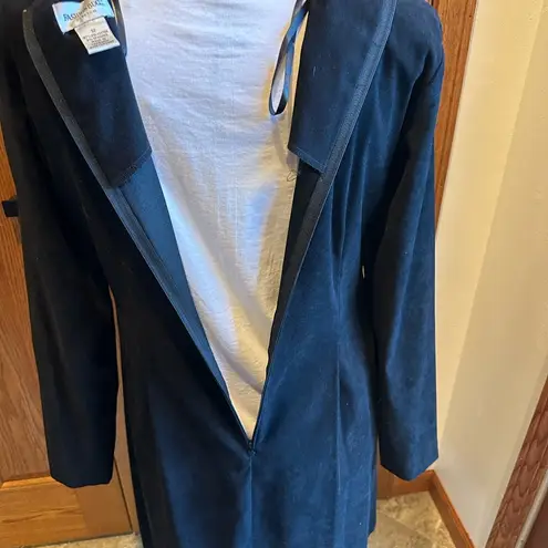 Fashion Bug Vintage 90’s Dress Embroidered Roses Black Burgundy Suede One Piece Jacket Sz 12