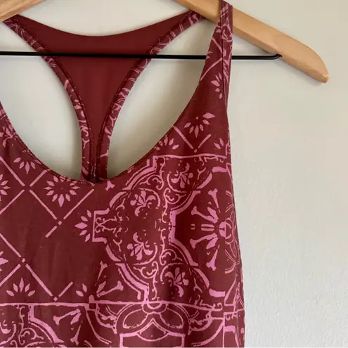 prAna Opal Dress Racerback Performance Jersey Knit Vino Tiles Size Medium