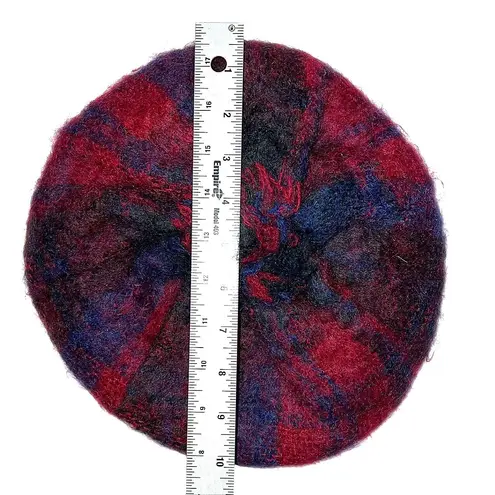 Donegal Design Mohair Wool Tam Hat Multi Plaid Handwoven Made in Ireland EUC Pink - Image 6