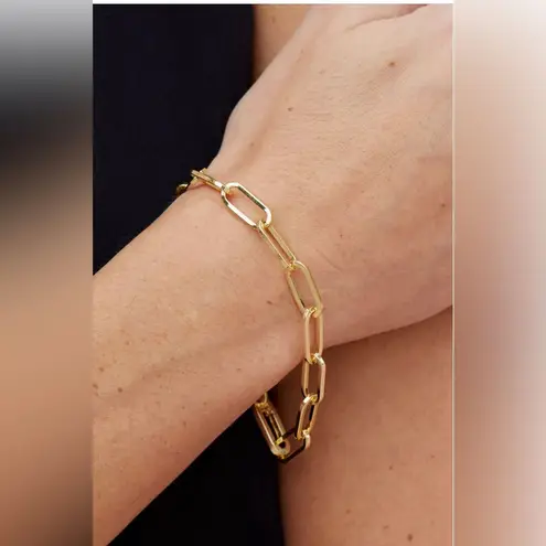 NEW! Savvy Cie Jewels Paperclip Link Bracelet Gold