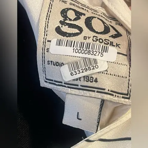 Women’s EUC Go by GoSilk Cap Sleeve Layered Flowy High Lo Silk Cap Sleeve Top L Blue Size L