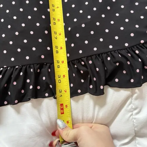 Womens Size Large Chemise Nightgown Nightie Black Pink Polka Dot Coquette Girly