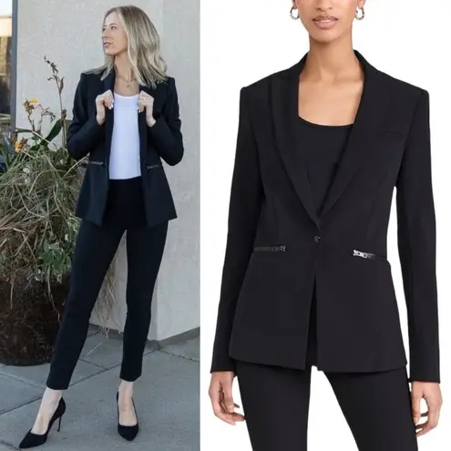 Veronica Beard Black Scuba Dickey Jacket Blazer Size 2