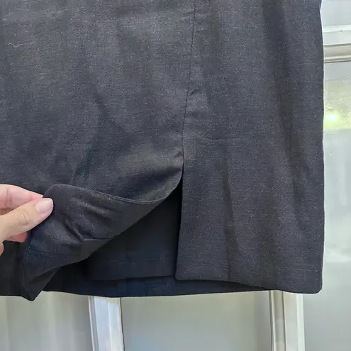 Tiger of Sweden Deep Sea Navy Wool Designer Chic Front Slit Pencil Skirt Size XS Blue