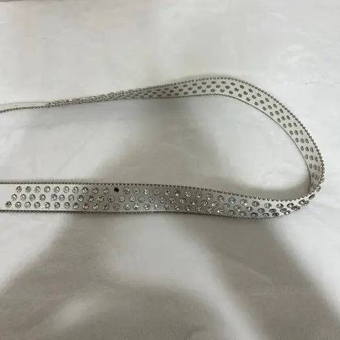 BKE Western White Glitz Rhinestone Belt XL NEW