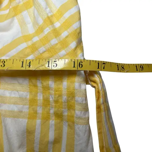 Motherhood Maternity Large Butter Yellow White Gingham Top Summer Picnic Country