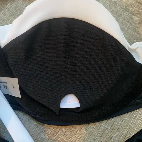 JIMMI SWIM NWT Tuxedo Bikini Set Swim Suit Size L Black White Demi Padded Cheeky Size L