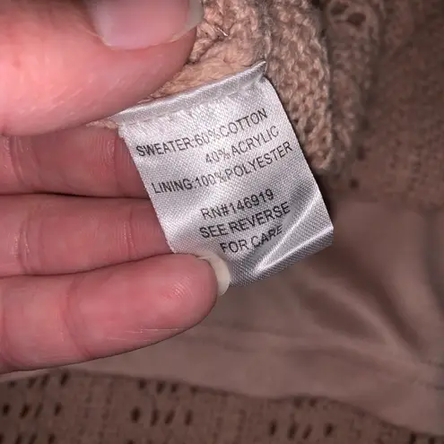 Freshman 1996 Blush Pink Knit Crochet Fit and Flare Midi Cottagecore Dress M Size M