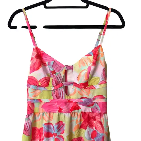 PATBO Floral Tiered Midi Dress NWOT Small Pink