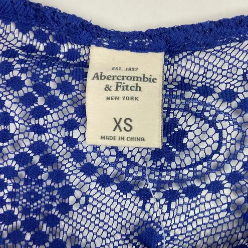 Abercrombie & Fitch NWT  Royal Blue Lace 3/4 Sleeve Top Swim Cover Up Size XS NEW thumbnail 4