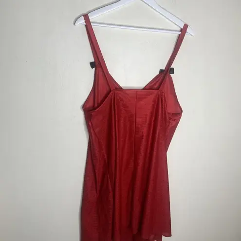 Petra Fashions Vintage Red Nightgown Dress Black Bow Size 1X