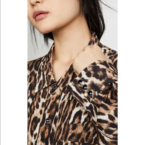 R13 Leopard Oversized Cowboy Shirt