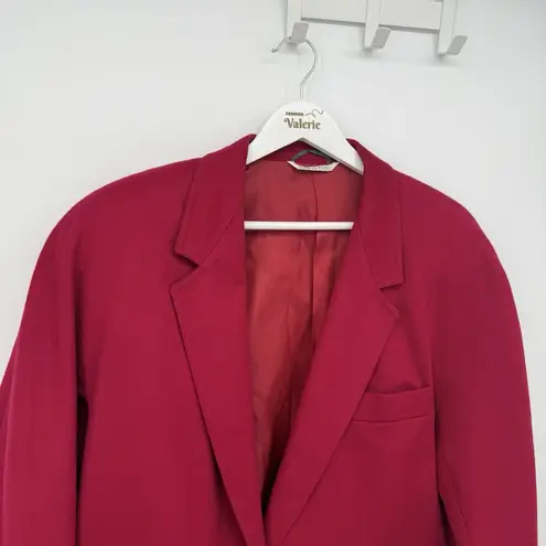 MaxMara Red Wool Blazer Jacket Womens Size US 8 Preppy