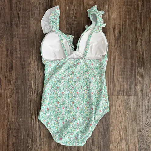 NEW Serendipity by Shrimp & Grits Christine Floral One Piece Swimsuit XS Green