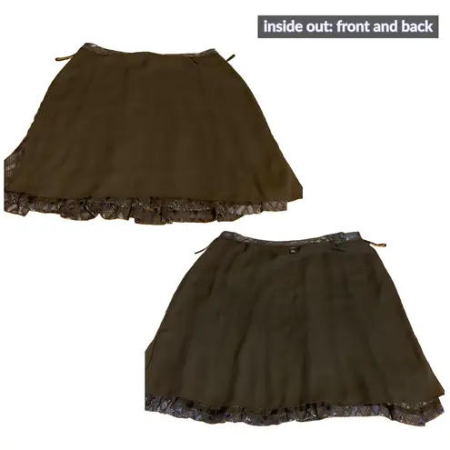 Alfani WOMAN DARK GRAY & BLUE PRINT SILK BLEND PLEATED MIDI SKIRT (22W)