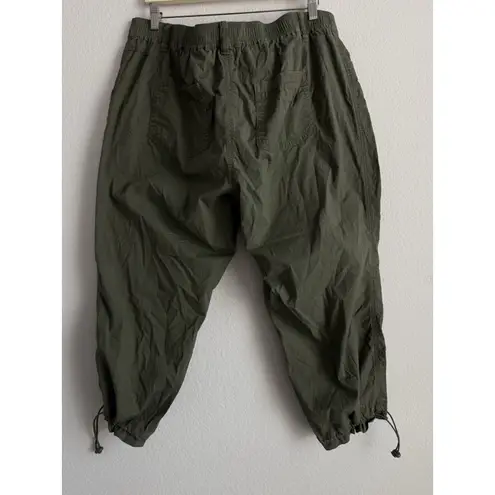 Ulla Popken Damen Crop Pants Women's 20 Olive High Rise Stretch Casual Outdoors Green Size undefined