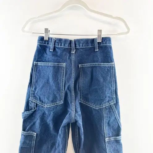 Brandy Melville John Galt /  High Rise Cargo Carpenter Jeans Blue One Size