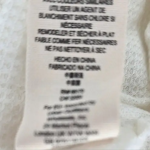 Free People ‎ White Oversized Small HenleyTop Asymmetrical High Low Hem