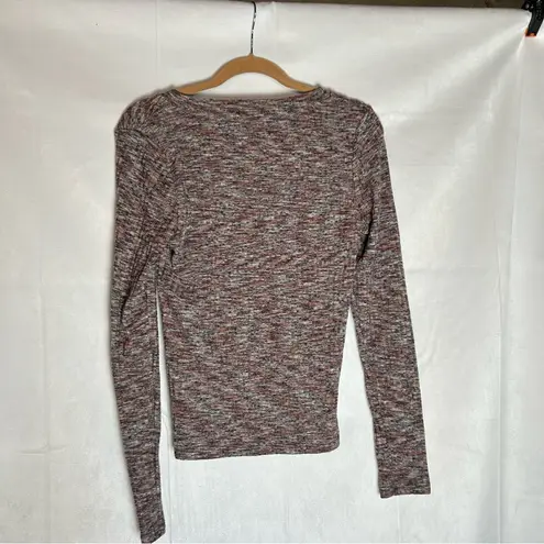 Evereve Rainbow Long Sleeve Crewneck Thermal T Shirt Size Small