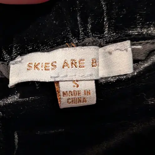 Skies Are Blue Black Velvet Wide Leg Pants Shimmer Small New Years Eve Luxury