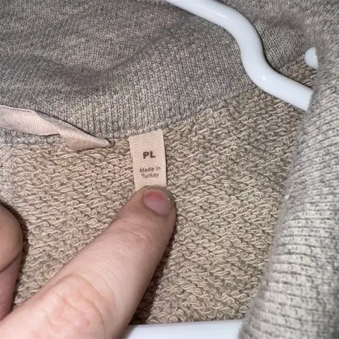 Soft Surroundings Women's Plus Size Beige Oversized Jacket 3/4 Sleeve Mid-Length Spring