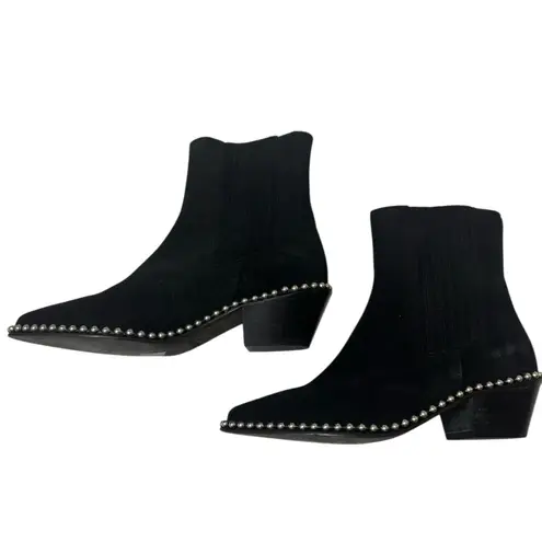 Zadig & Voltaire Black Booties with Silver Detailing