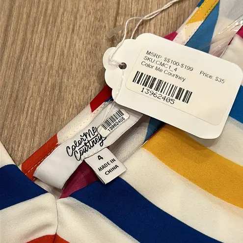 RTR Color Me Courtney Holly Ruffle Top size 4/ Small White