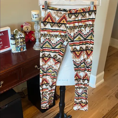 B_Envied Colorful Geometric Pattern Leggings Cropped