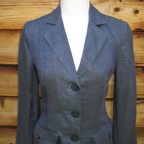 Giorgio Armani NWOT Blue Linen Blazer Jacket