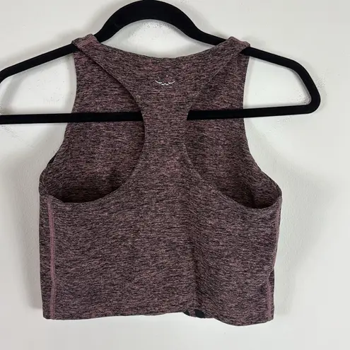 Beyond Yoga Spacedye Stripe Down Crop Tank in Black/Pink Lei Size Medium