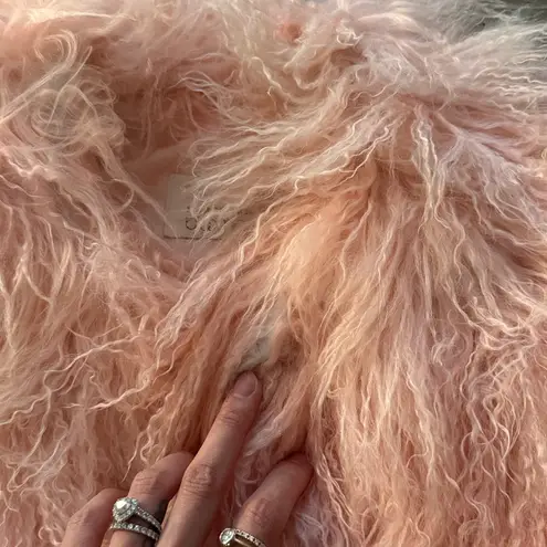 Vintage Northern Lights for Bloomingdales pink lambskin shearling coat Size 2