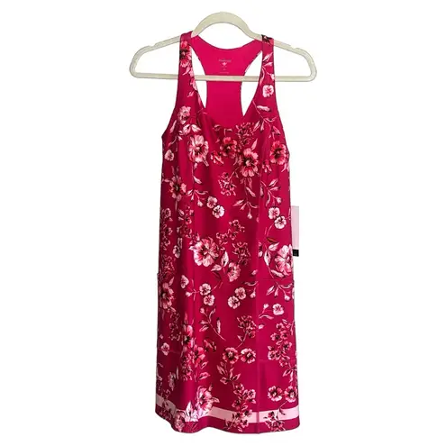 Johnny Was Active Misty Fall Everyday Tennis Dress Floral Pink Red Size M NWT
