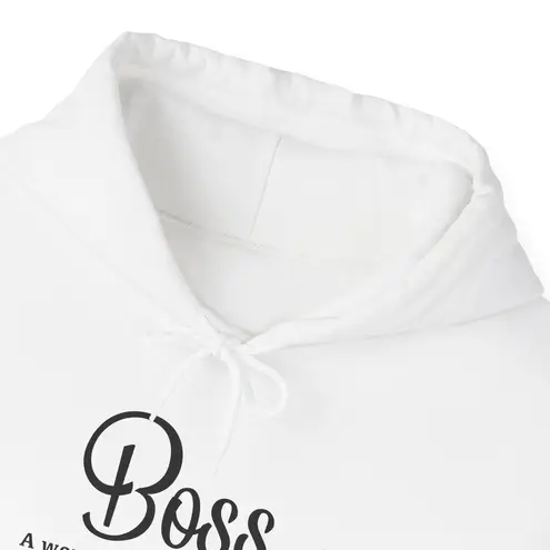 Handmade Boss White and Black Women's Hoodie Size 2X