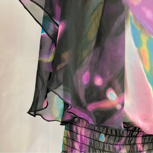 Studio Y Pink and Blue Graphic 3/4 Sleeve Blouse