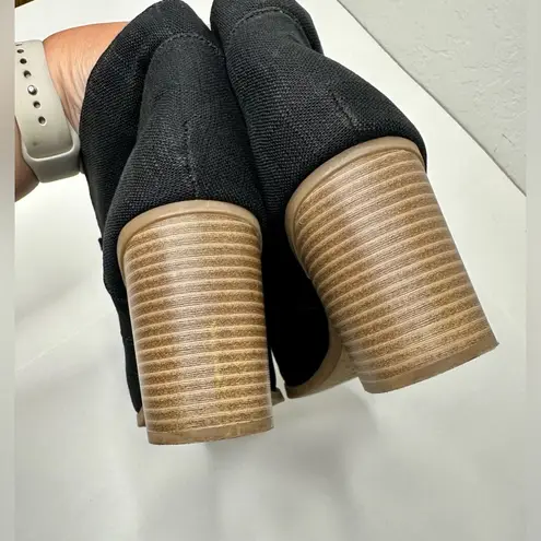 Soda Ripley Black Ankle Bootie Womens Size 10 Chunky Block Stacked Heel Lace Up