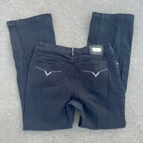 LawMan VTG 90s Y2K black boot cut western cowgirl jeans rhinestone belt loop 13 - Image 2