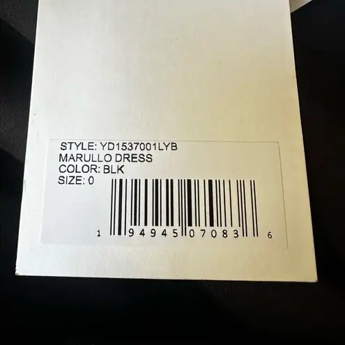Likely Marullo feather trim black mini dress size 0 new with tags