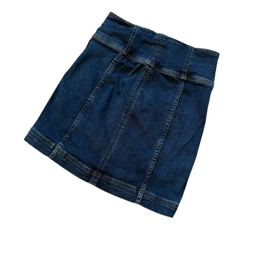 Free People Modern Femme Denim Corset Mini Skirt, Sz 2 Blue