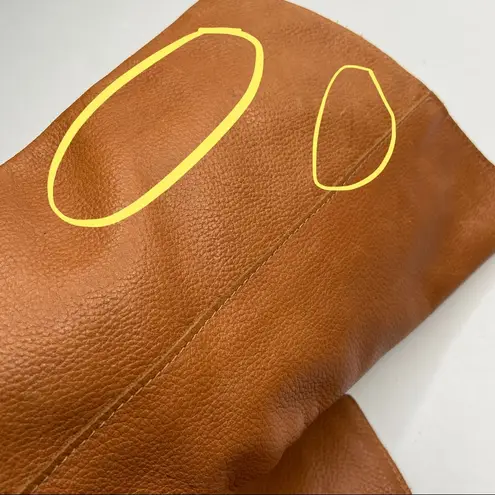 Lilimill Leather Mid Calf Heeled Cognac Boots 36 Size 5.5