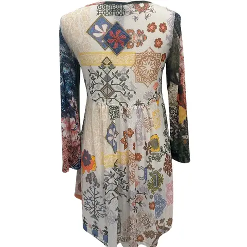 John Mark Multi Embroidered Mesh Mixed Media Boho Tunic Folklore Art-to-Wear XS