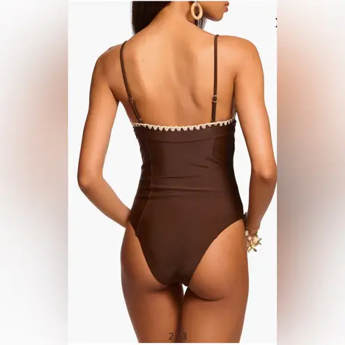 Ramy Brook New! Addisyn Embroidered Underwire
One-Piece Swimsuit Brown XL $258
