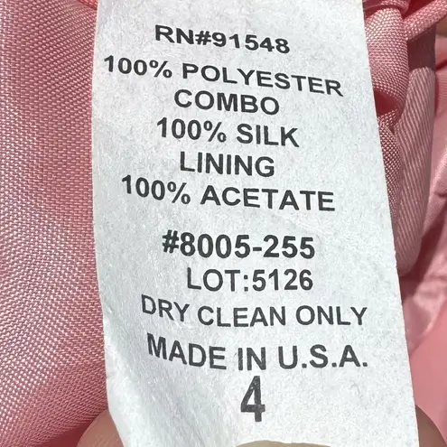 Nell Couture corset silk/polyester pink cocktail dress / 4 / Excellent condition