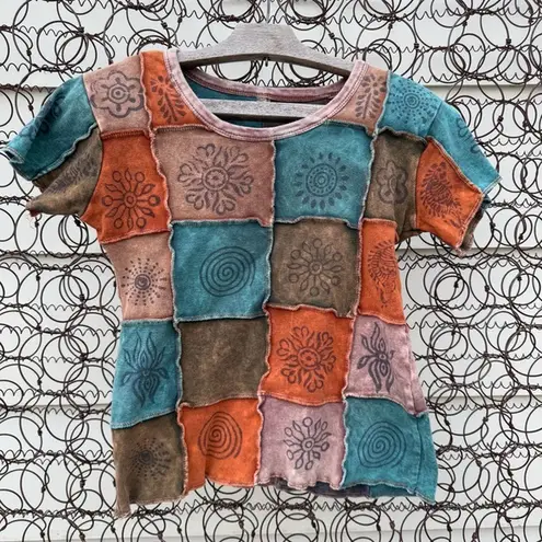 Y2K Boho Hippie Nepal Block print rib patch