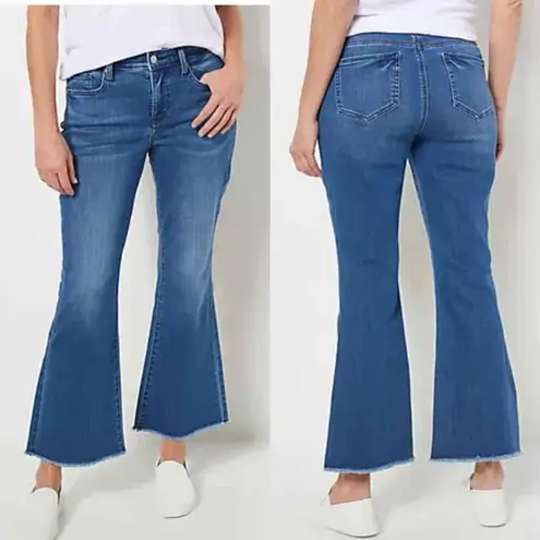 NYDJ Ava Daring Ankle Flare Fray Hem Jeans Size 16 Foundry