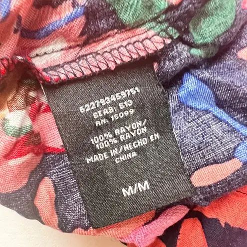 Justify Women's Thin Adjustable Strap Floral Elastic Waist Dress Sz M